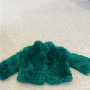 Janie and Jack Kids Faux Fur Jacket - Green